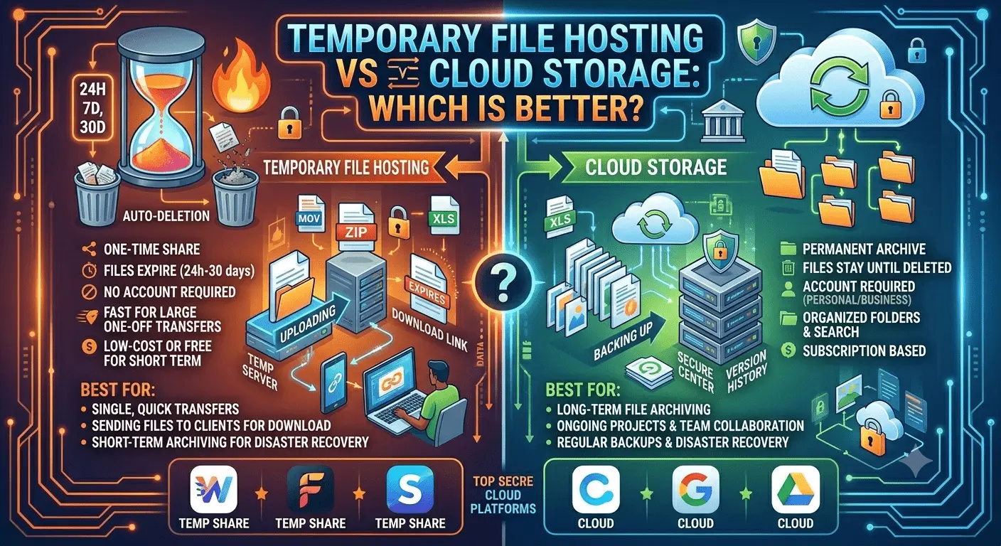 Temporary File Hosting vs Cloud Storage Which Is Better